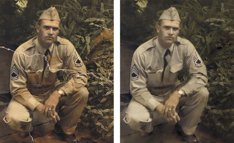 Before and After Image Restoration by Mystic Design and Print